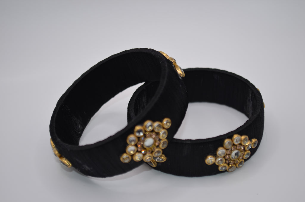 Midnight Elegance Thread Bangles