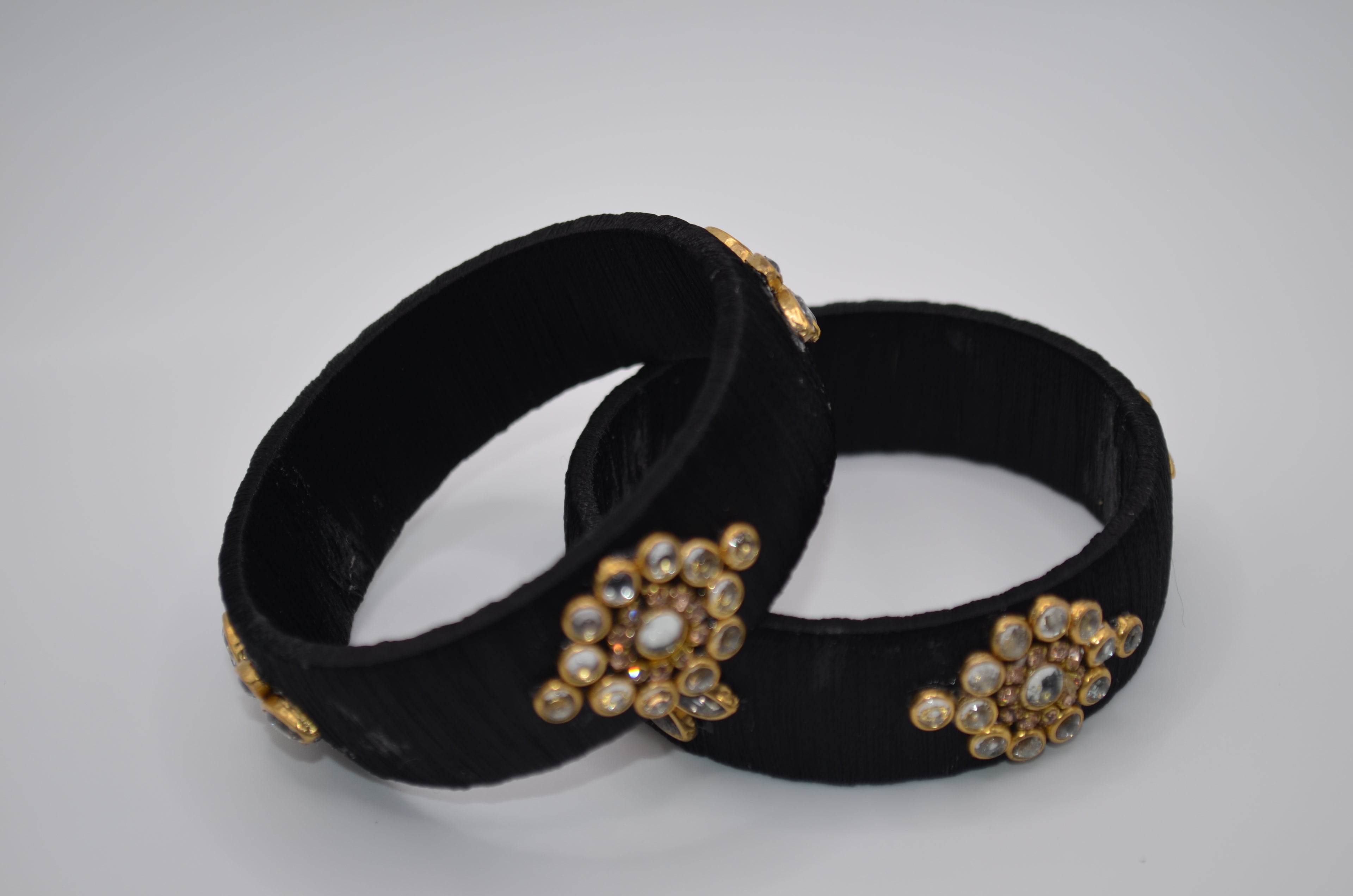 Midnight Elegance Thread Bangles