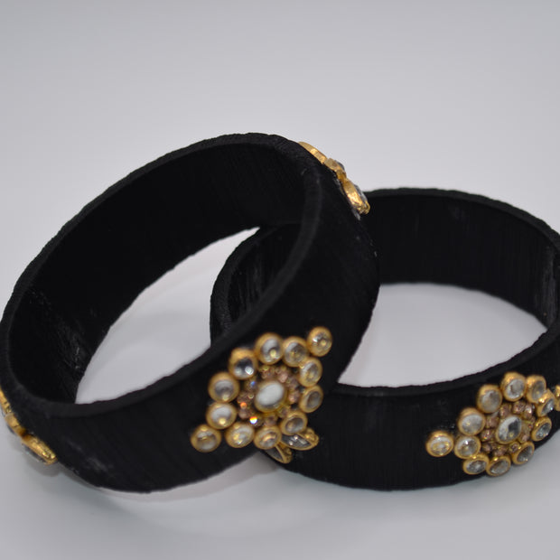 Midnight Elegance Thread Bangles