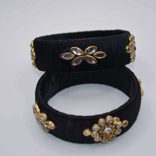 Midnight Elegance Thread Bangles