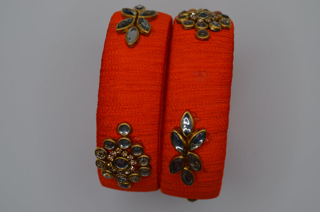 Amber Glow Thread Bangles