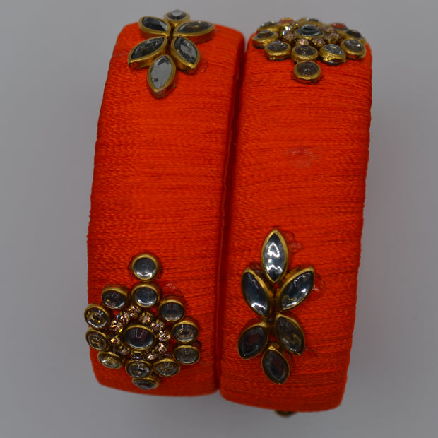 Amber Glow Thread Bangles