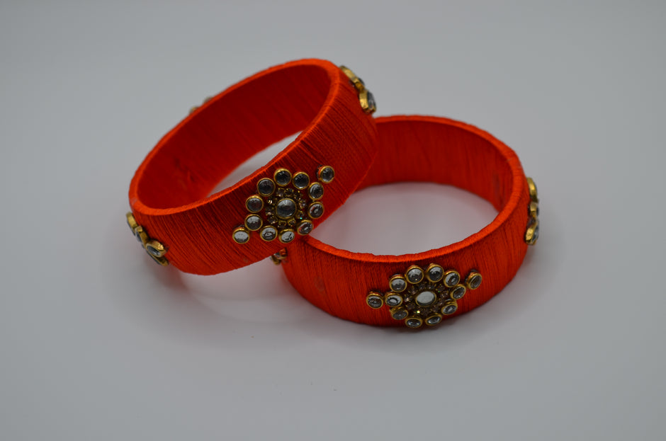 Amber Glow Thread Bangles