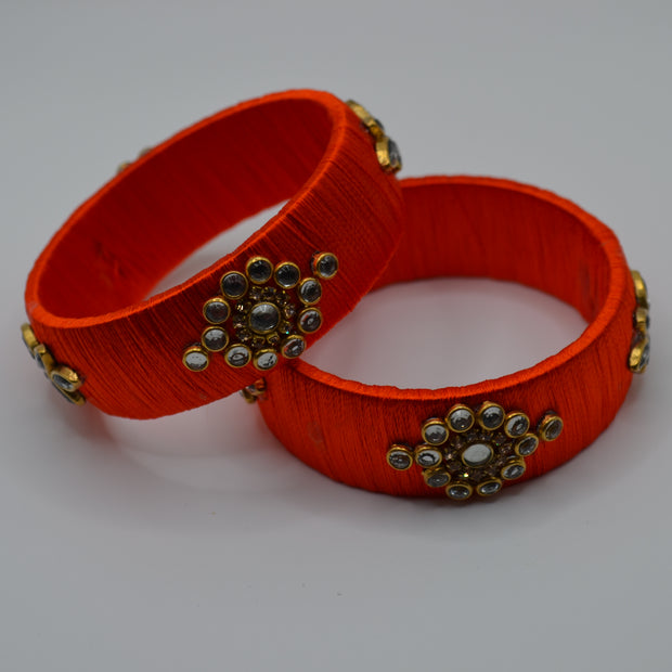 Amber Glow Thread Bangles