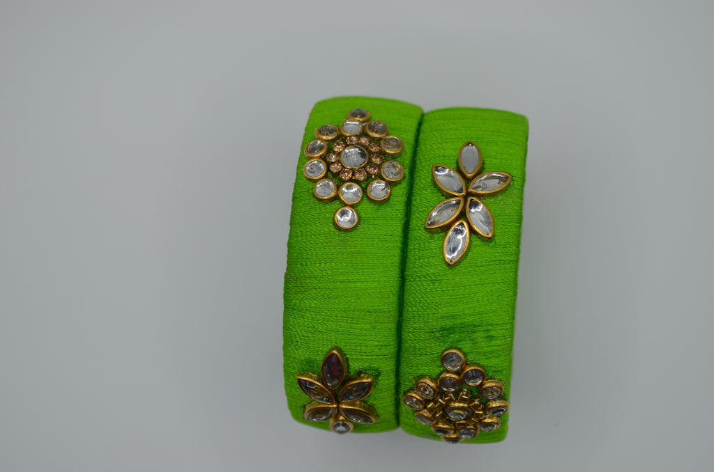 Emerald Grace Thread Bangles