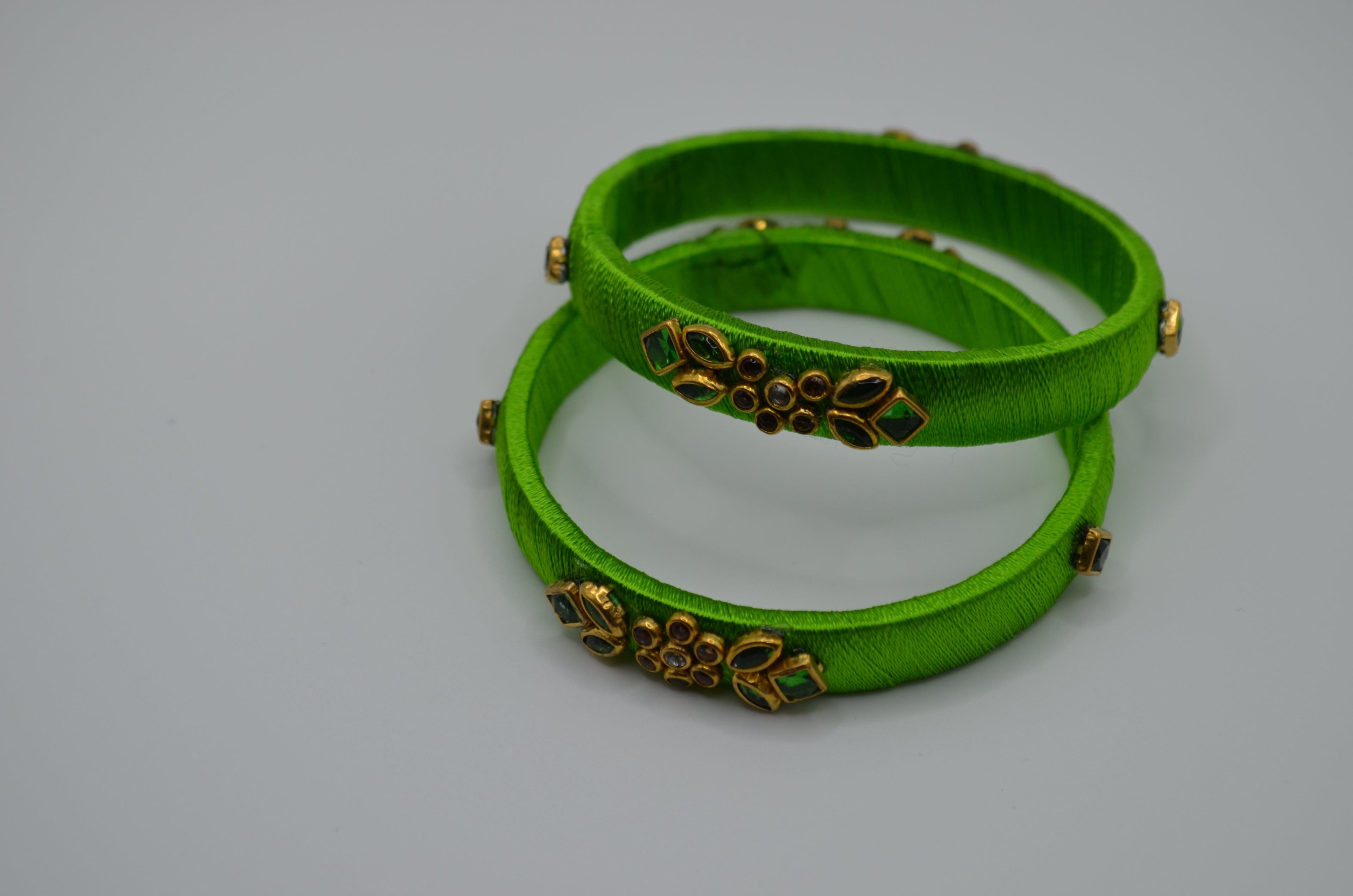 Lime Elegance Thread Bangles