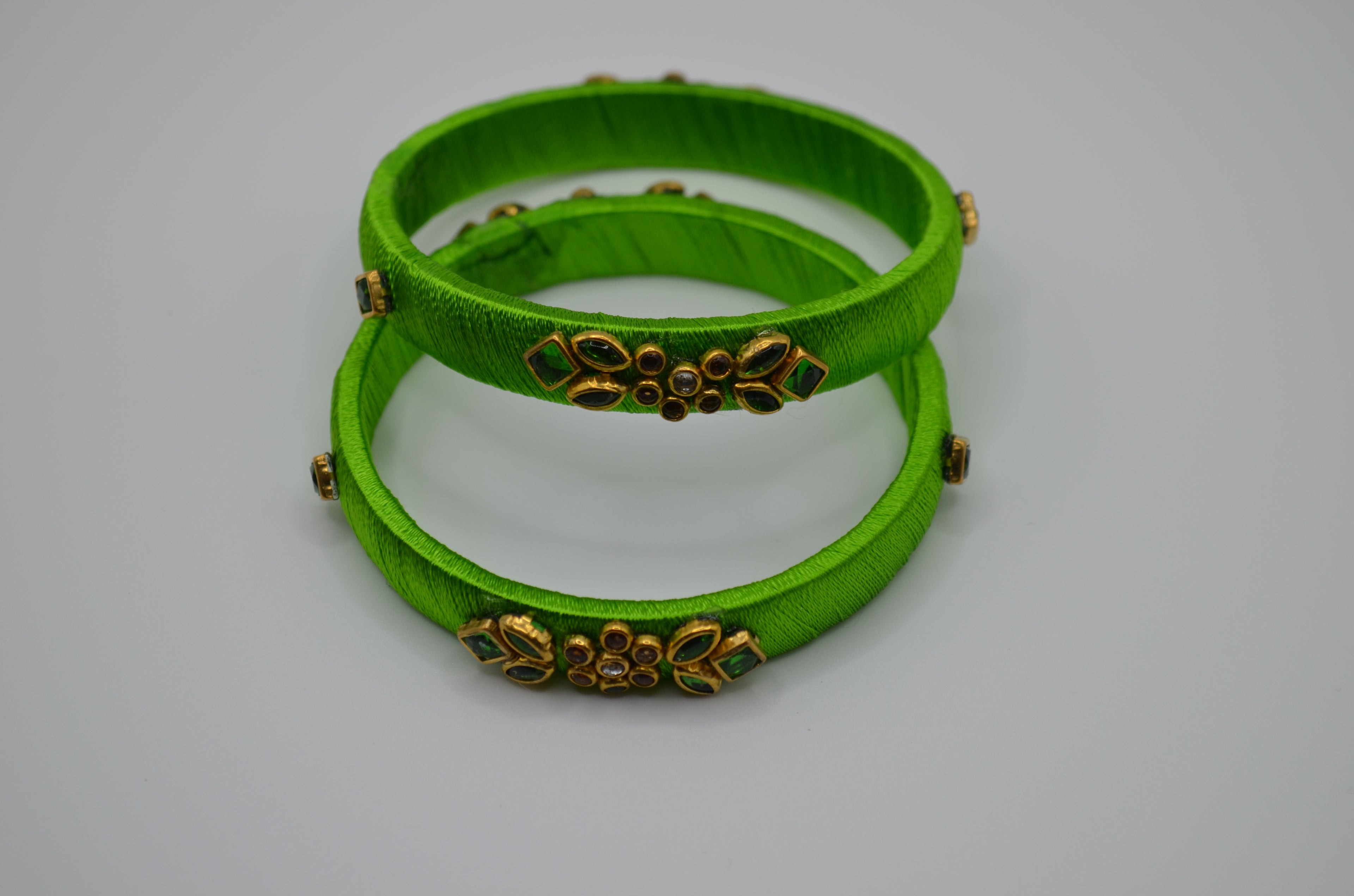 Lime Elegance Thread Bangles