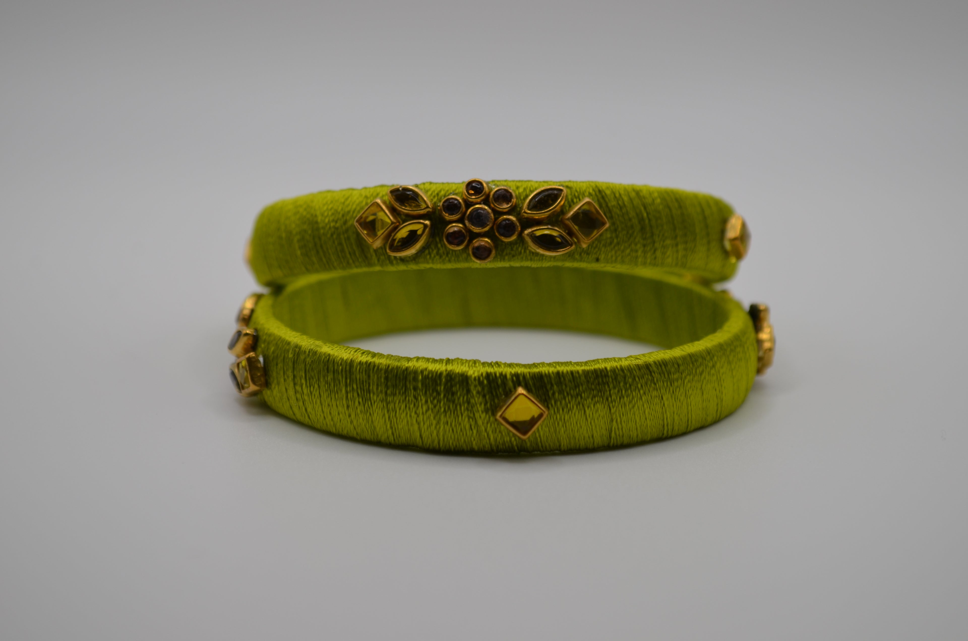 Olive Glow Thread Bangles