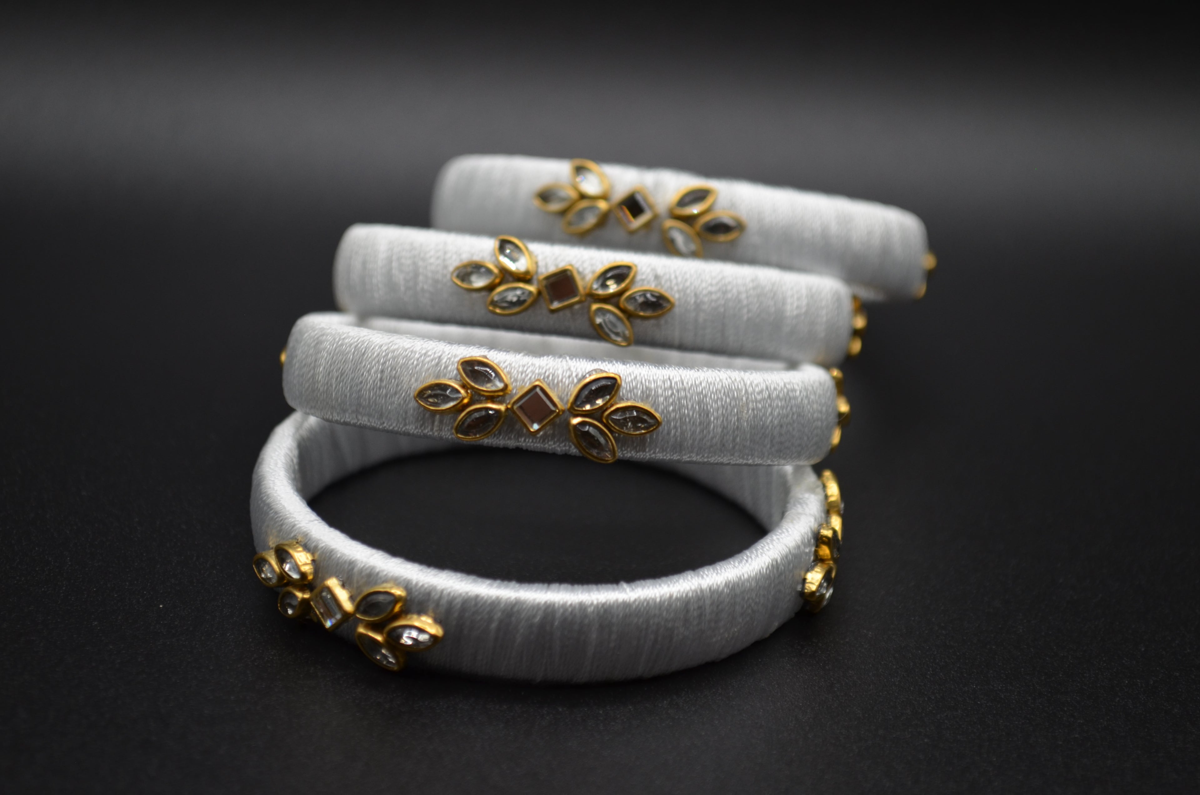 Ivory Elegance Thread Bangles