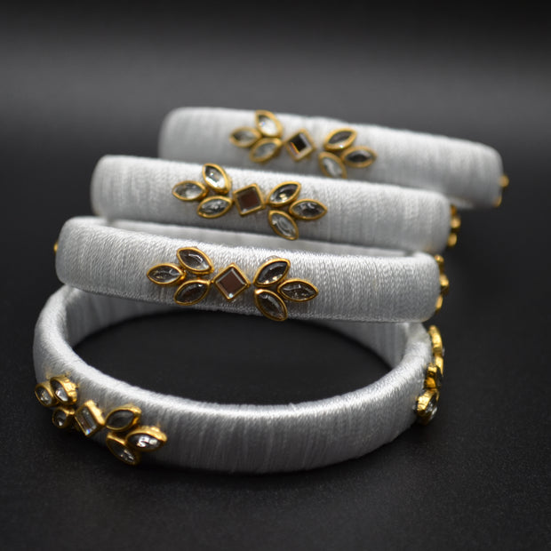 Ivory Elegance Thread Bangles
