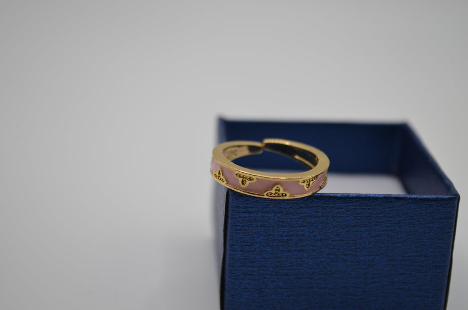 Ornate Enamel Charm Finger Ring