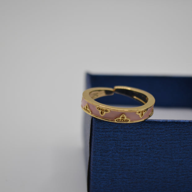 Ornate Enamel Charm Finger Ring