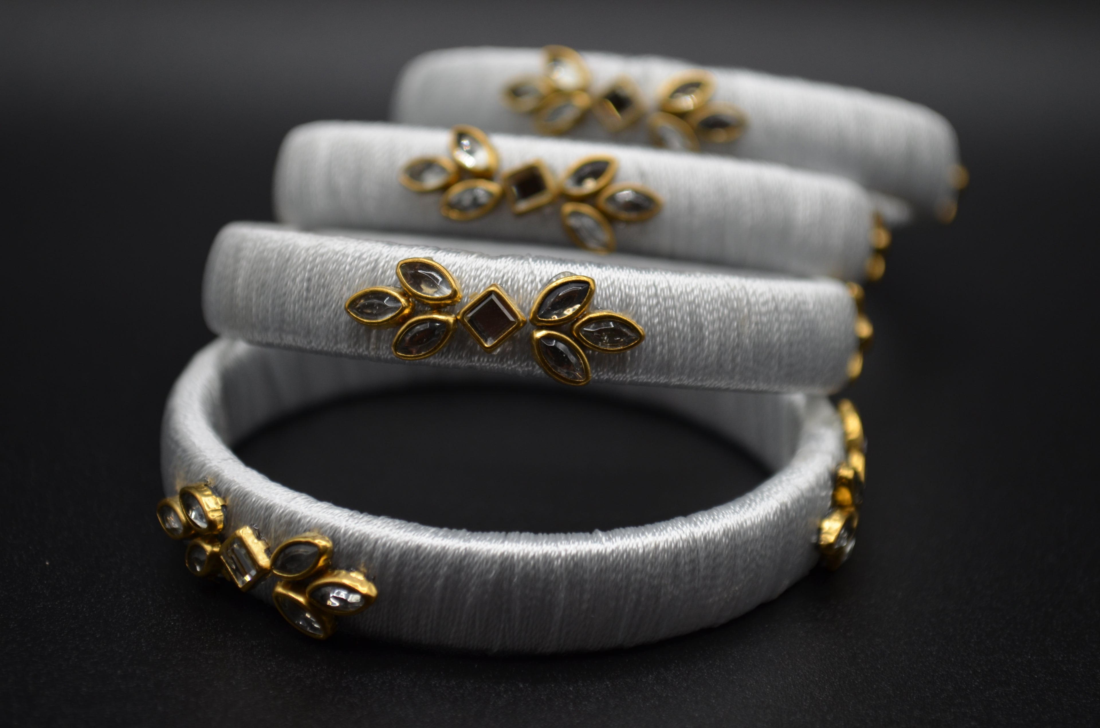 Ivory Elegance Thread Bangles