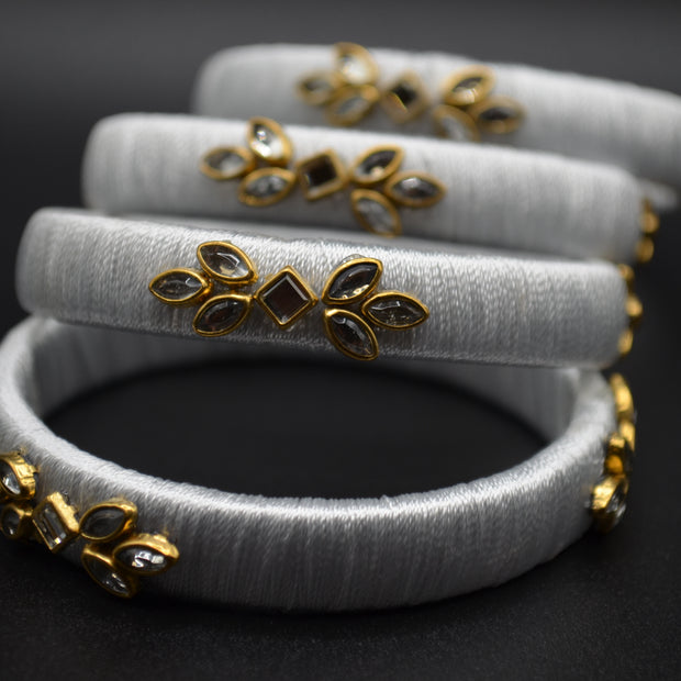 Ivory Elegance Thread Bangles