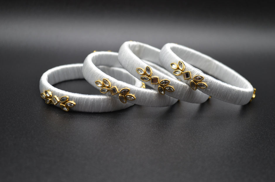 Ivory Elegance Thread Bangles