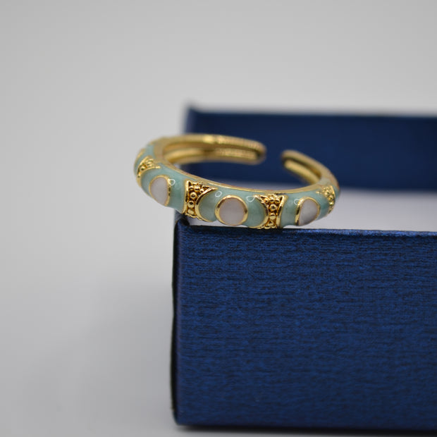 Celestial Enamel Glow Finger Ring