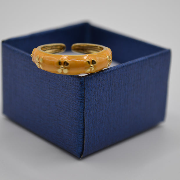 Blossom Enamel Glow Adjustable Ring