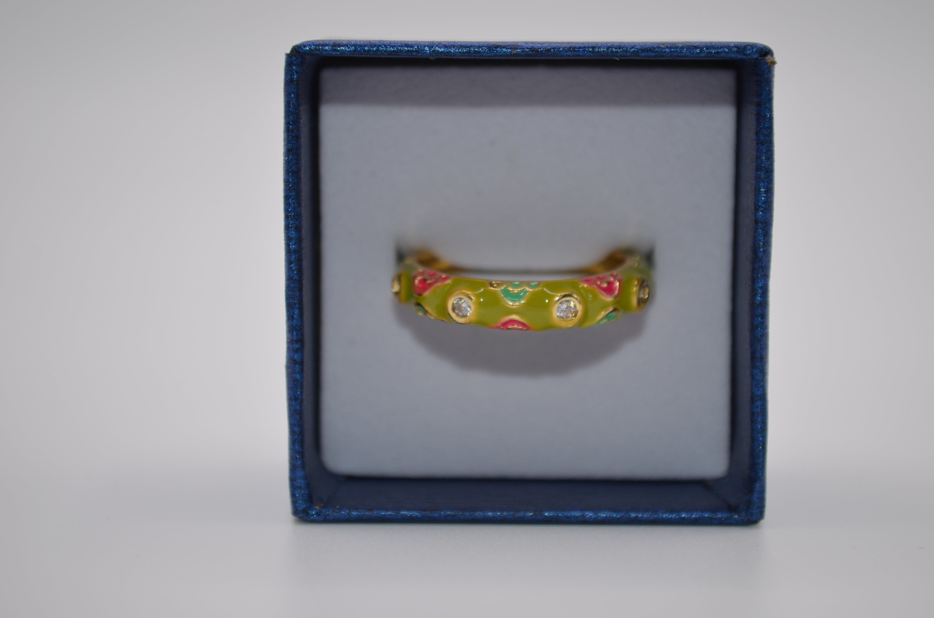 Candy Bloom Enamel Stone Ring