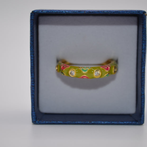 Candy Bloom Enamel Stone Ring