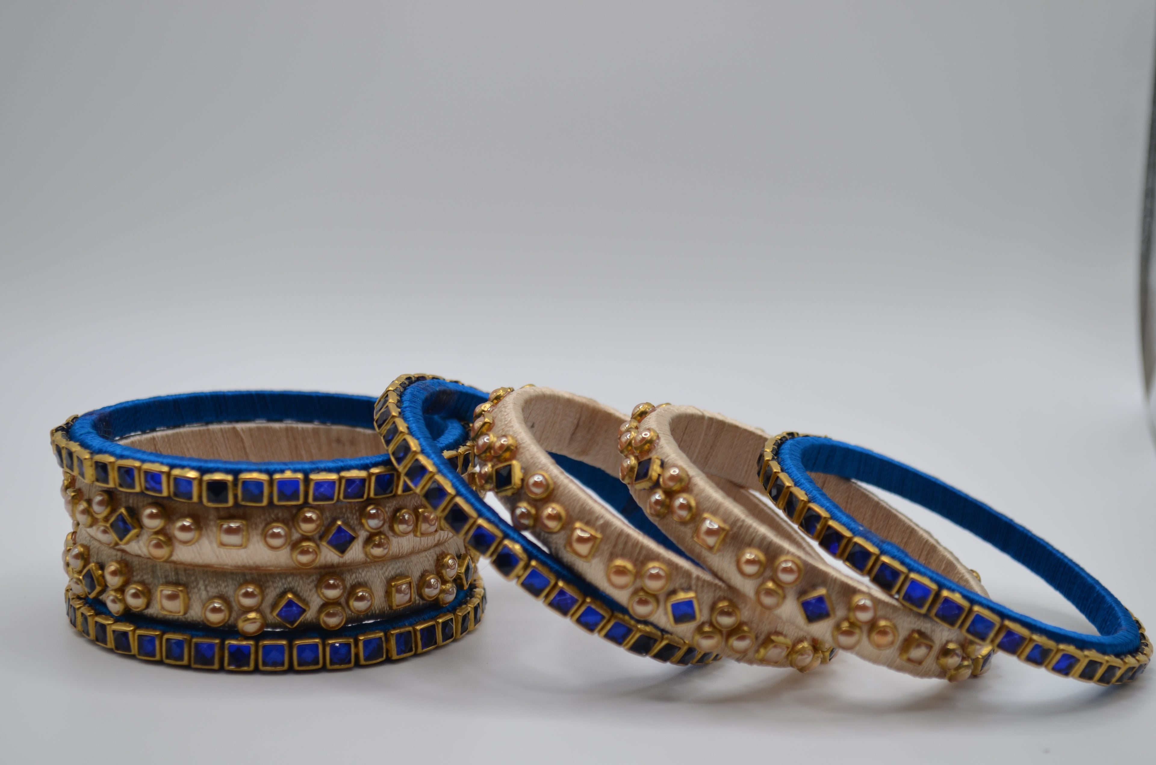 Royal Pearlstone Thread Bangle Set (Set of 4)