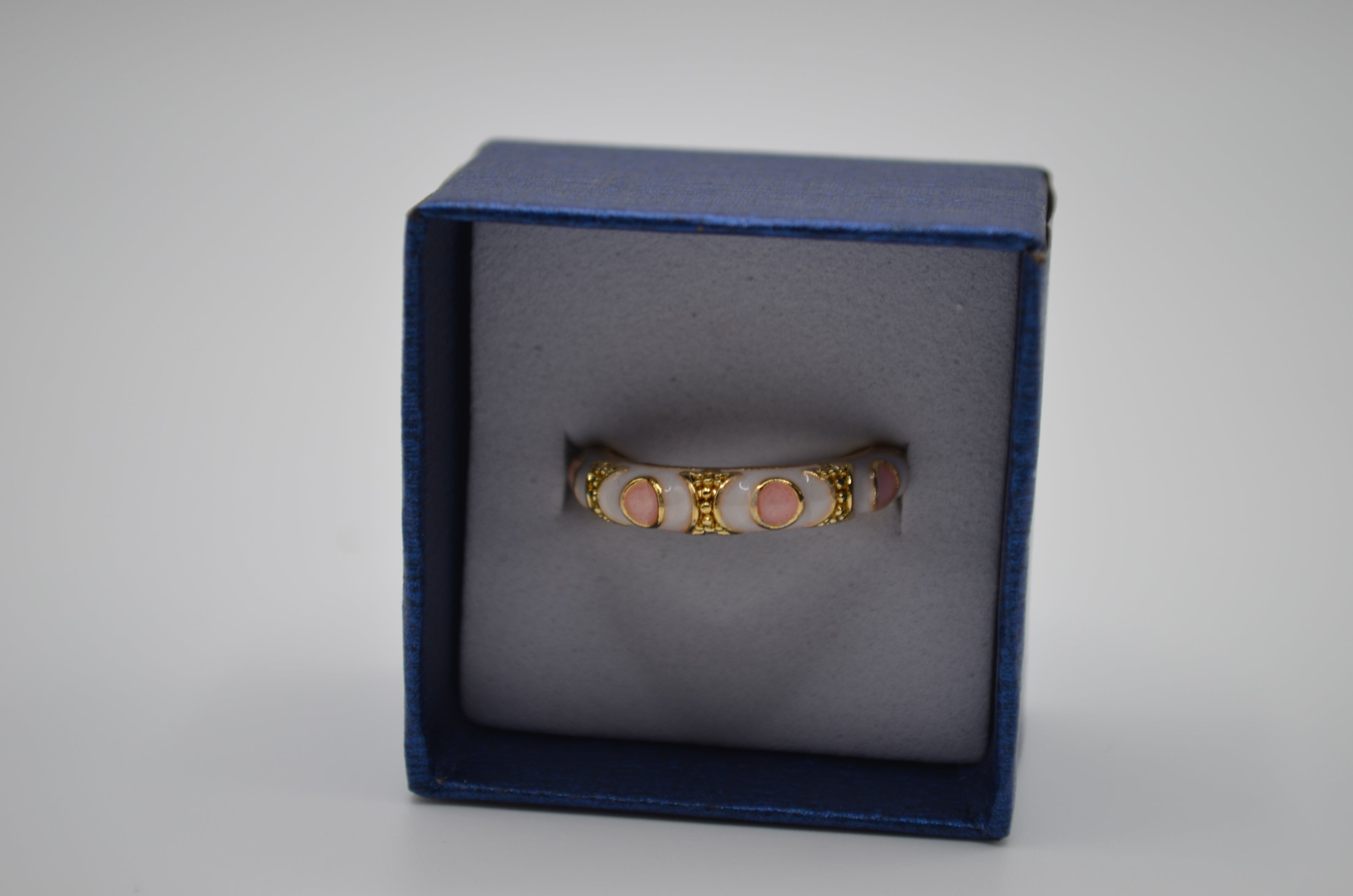 Pearl Petal Enamel Adjustable Ring