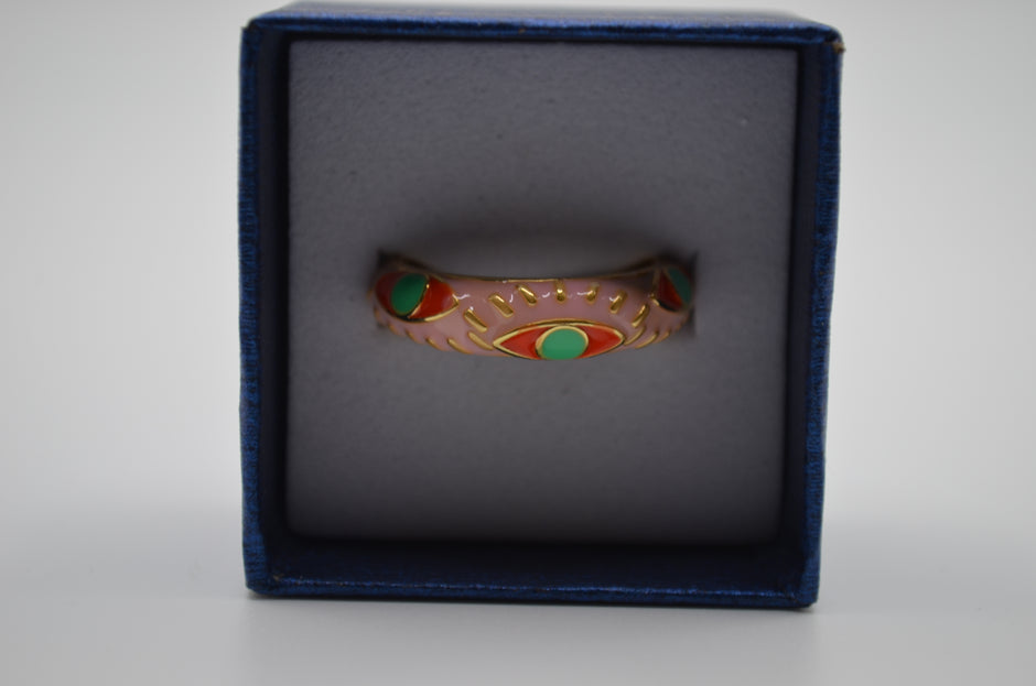 Sunset Aura Enamel Adjustable Ring