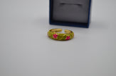 Olive Bloom Enamel Adjustable Ring