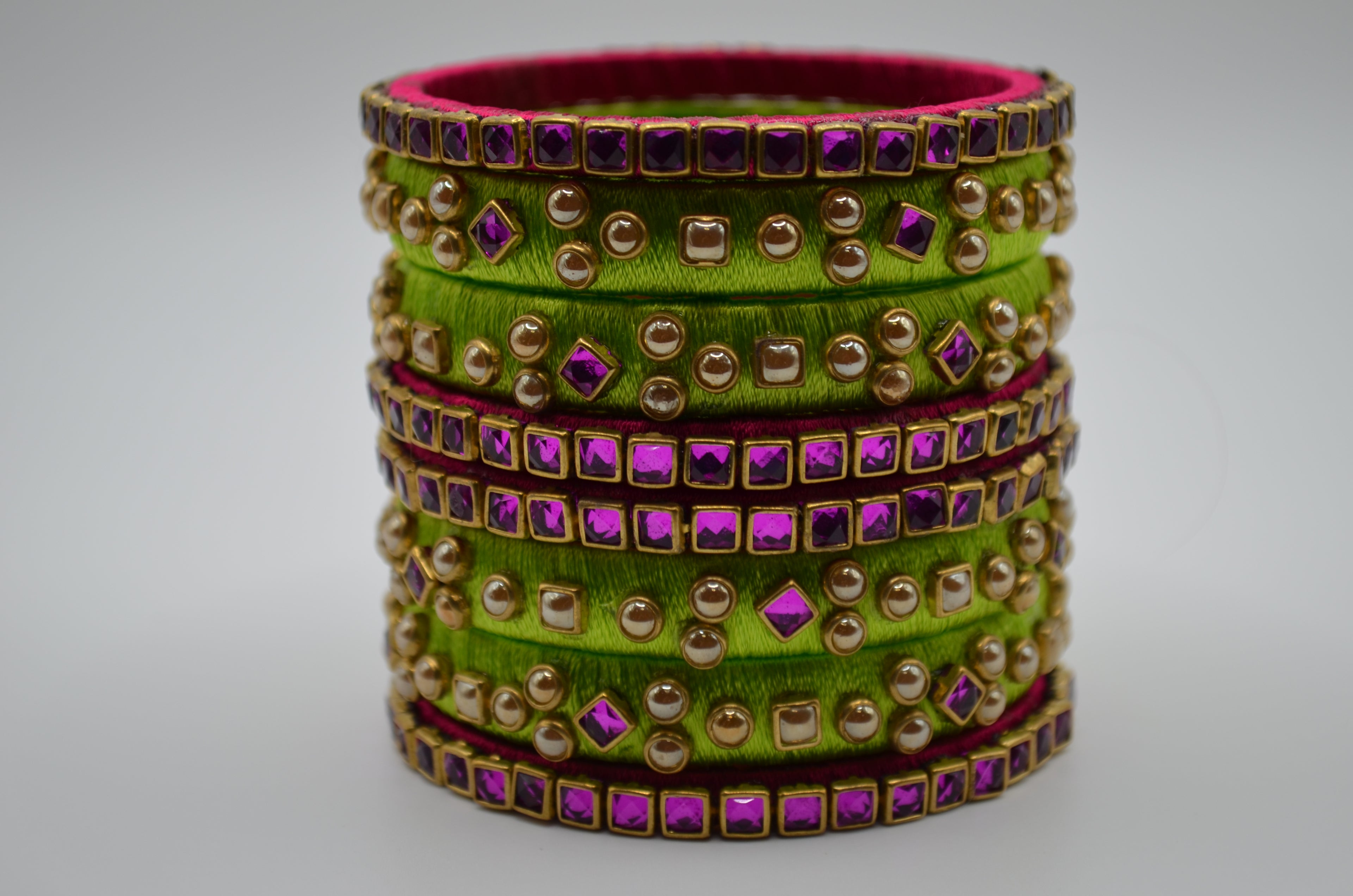 Royal Pearlstone Thread Bangle Set (Set of 4)