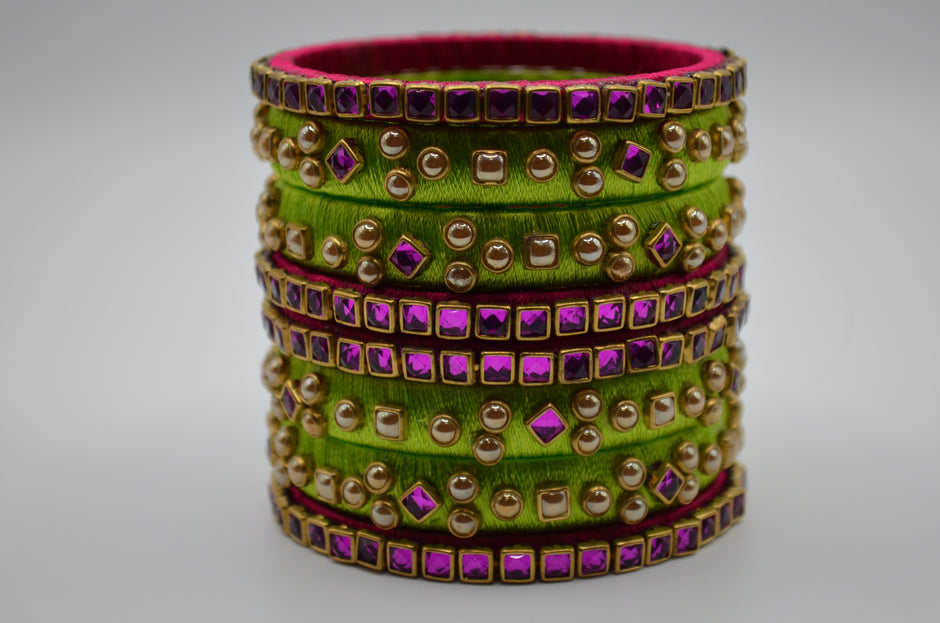 Royal Pearlstone Thread Bangle Set (Set of 4)