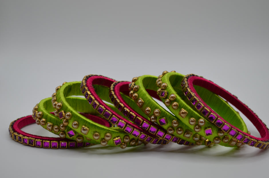 Royal Pearlstone Thread Bangle Set (Set of 4)