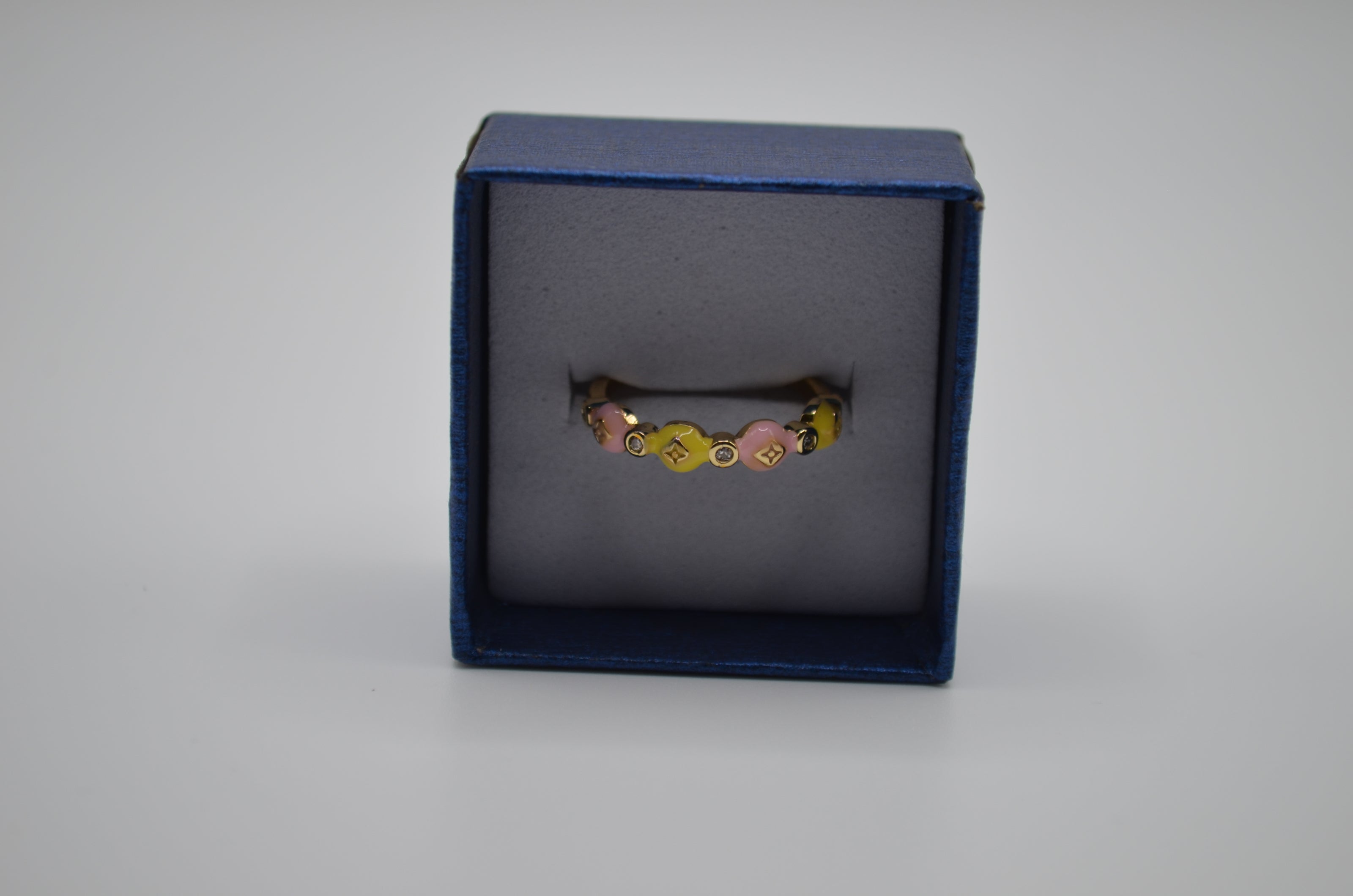 Pastel Luxe Enamel Stone Adjustable Ring