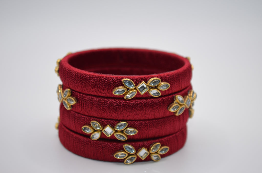 Majestic Aura Luxe Thread Bangle Set (Set of 4)