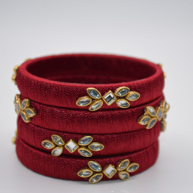Majestic Aura Luxe Thread Bangle Set (Set of 4)