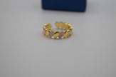 Pastel Hearts Enamel Adjustable Ring