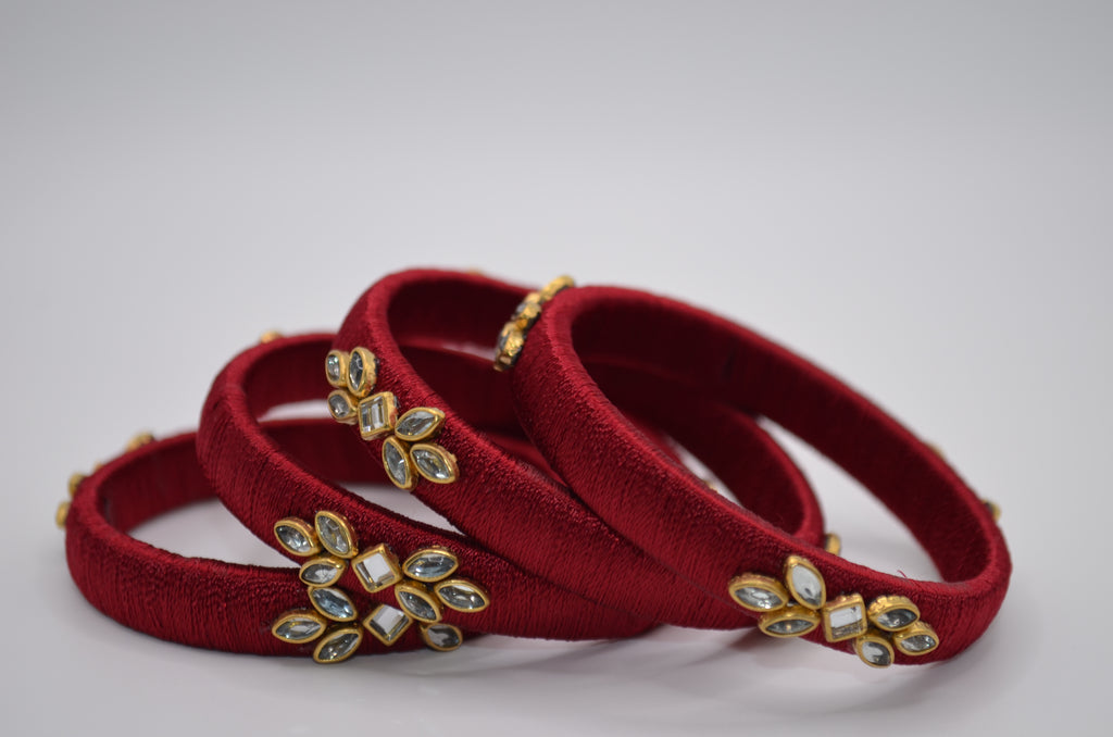 Majestic Aura Luxe Thread Bangle Set (Set of 4)