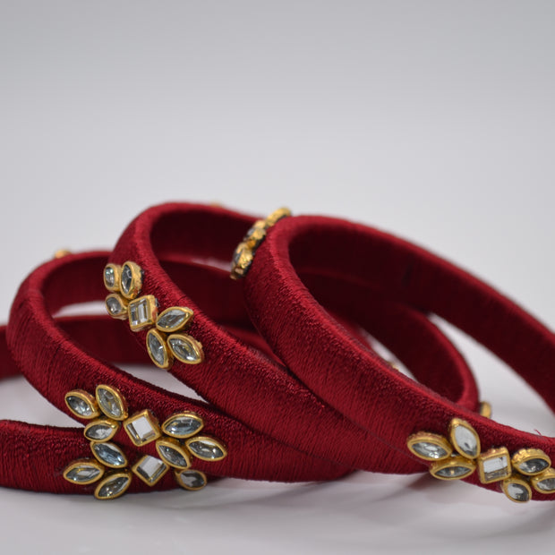 Majestic Aura Luxe Thread Bangle Set (Set of 4)