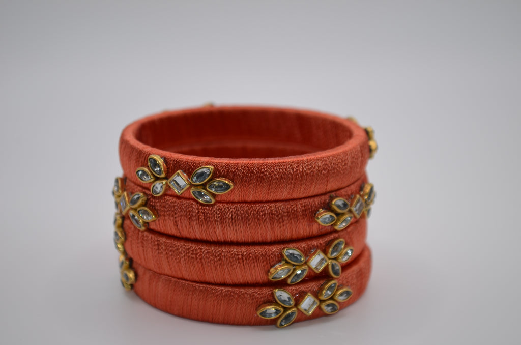 Majestic Aura Luxe Thread Bangle Set (Set of 4)