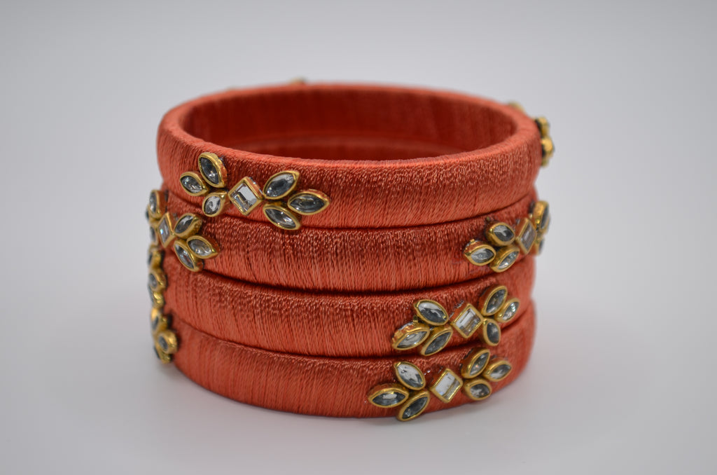 Majestic Aura Luxe Thread Bangle Set (Set of 4)