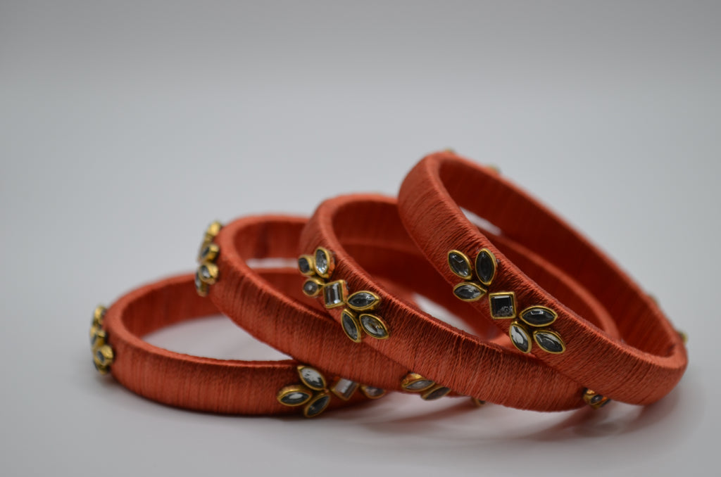 Majestic Aura Luxe Thread Bangle Set (Set of 4)