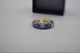 Blue Blossom Enamel Adjustable Ring