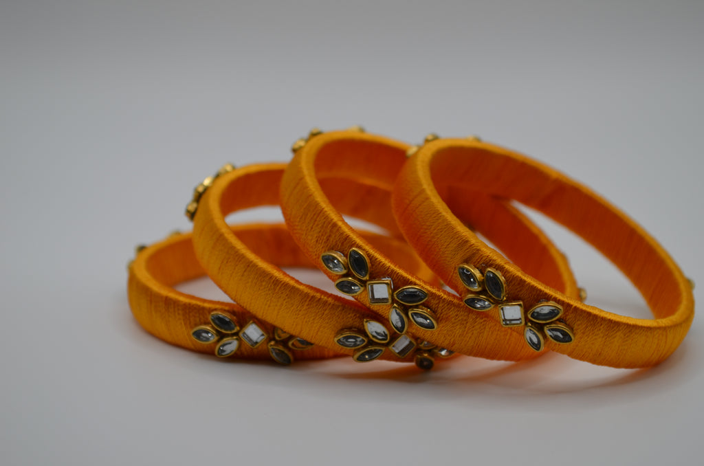 Majestic Aura Luxe Thread Bangle Set (Set of 4)