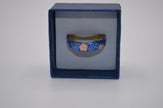 Blue Blossom Enamel Adjustable Ring
