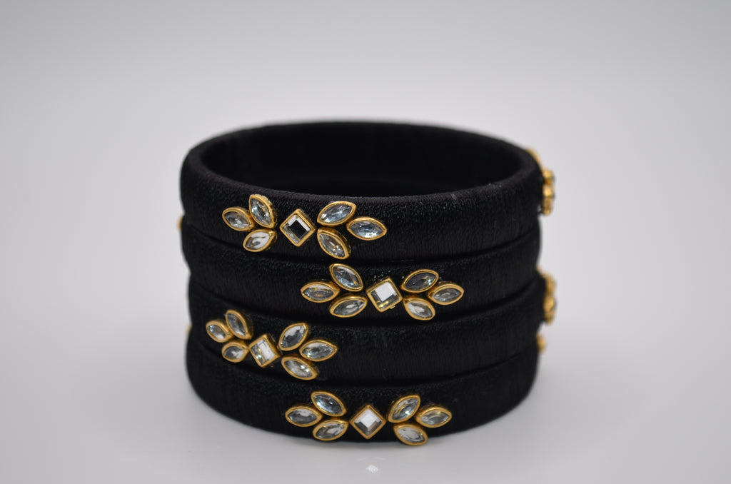 Majestic Aura Luxe Thread Bangle Set (Set of 4)