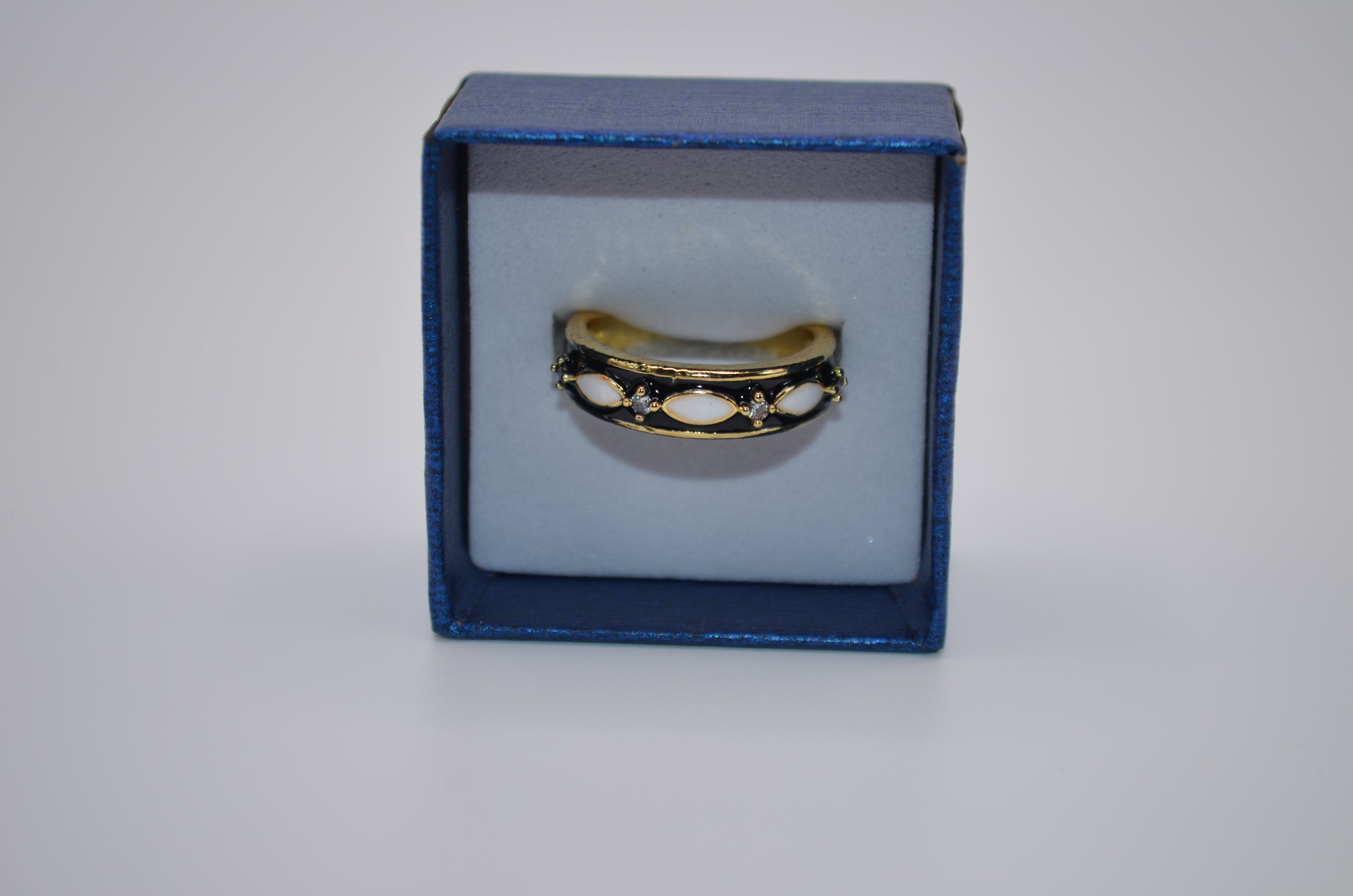 Midnight Royale Enamel Adjustable Ring