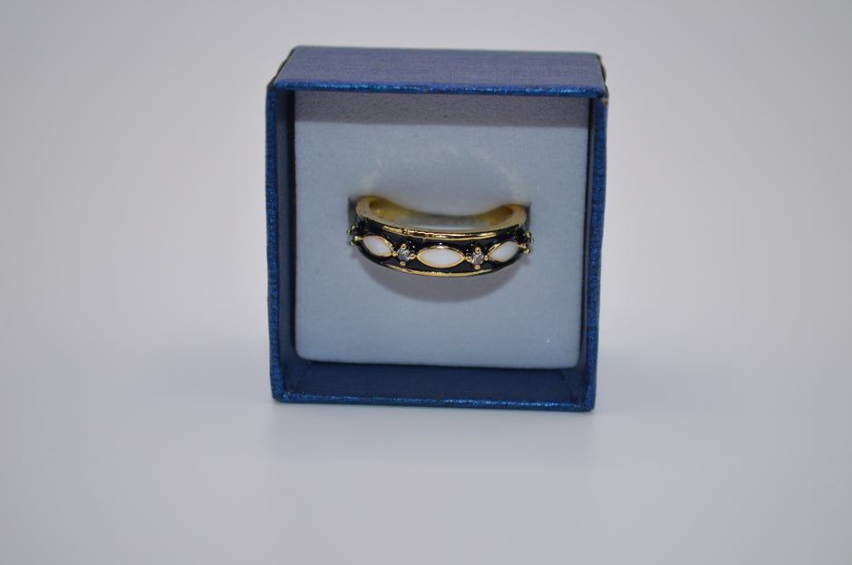 Midnight Royale Enamel Adjustable Ring