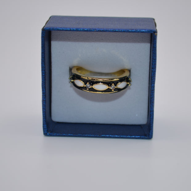 Midnight Royale Enamel Adjustable Ring