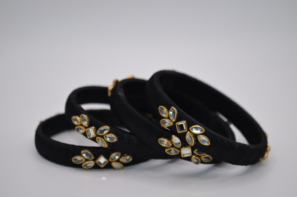 Majestic Aura Luxe Thread Bangle Set (Set of 4)