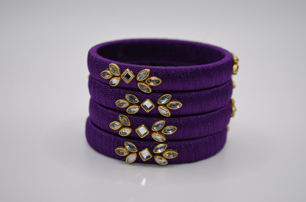 Majestic Aura Luxe Thread Bangle Set (Set of 4)