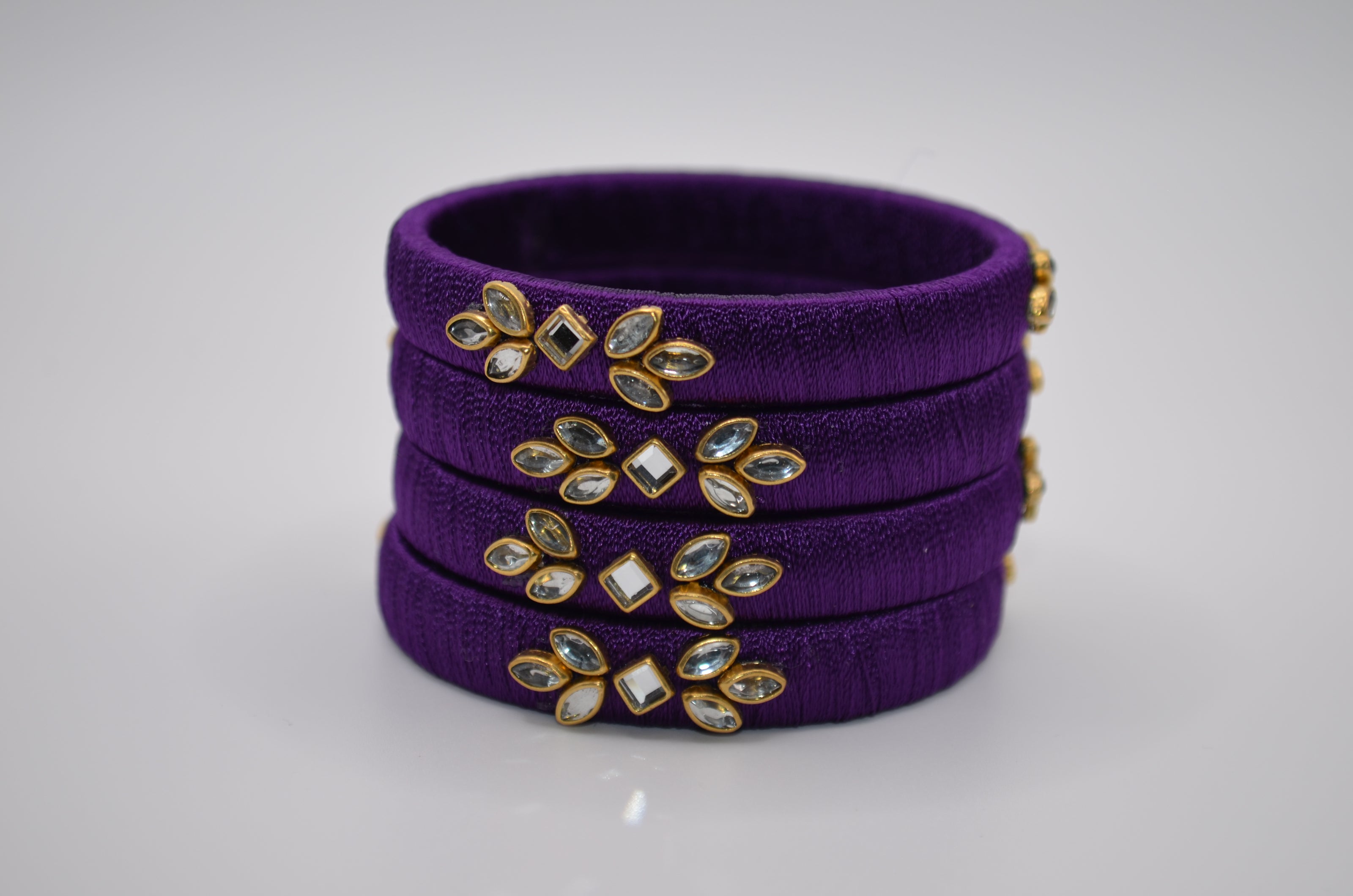Majestic Aura Luxe Thread Bangle Set (Set of 4)