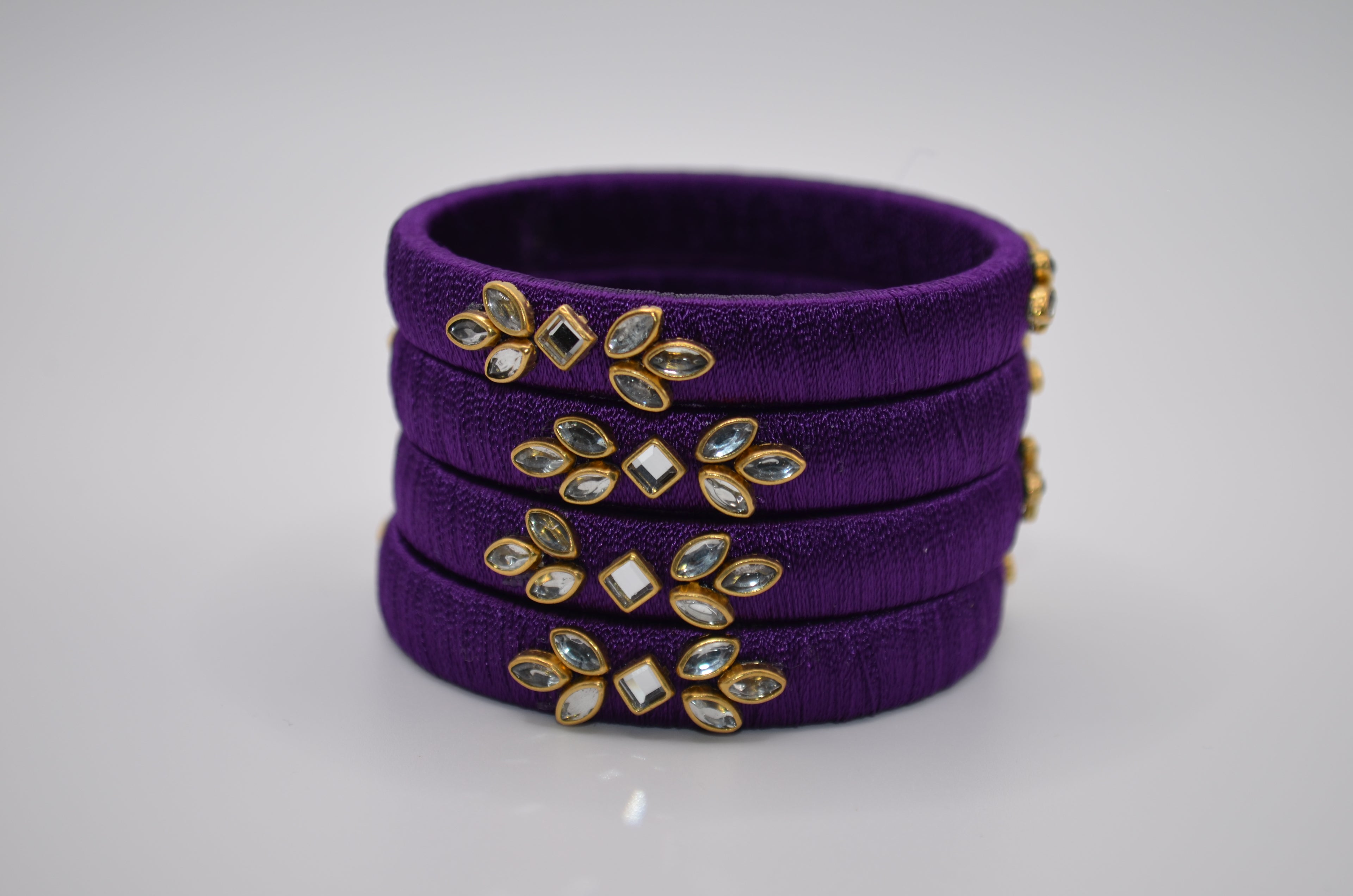 Majestic Aura Luxe Thread Bangle Set (Set of 4)